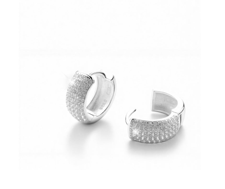 Orecchini a cerchio placcati argento Sterling con perla | Italia Orecchini a cerchio placcati argento Sterling con perla | Italia