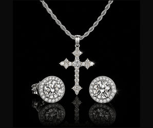 Set collana trinity + orecchini infinity light