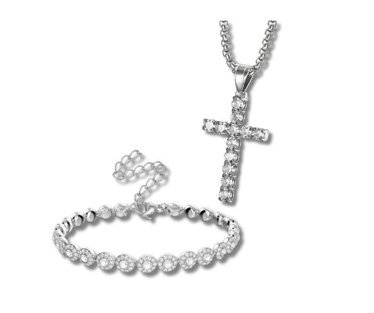 set collana cross + bracciale luxe