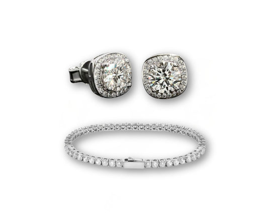 Set orecchini Luna Square + Bracciale Tennis