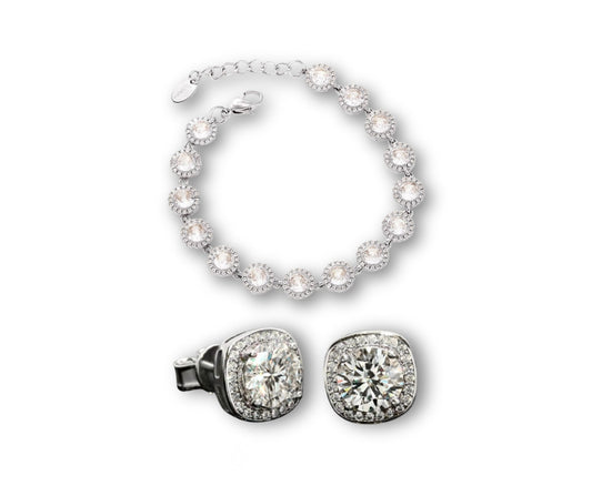 set bracciale luxe + orecchini luna square